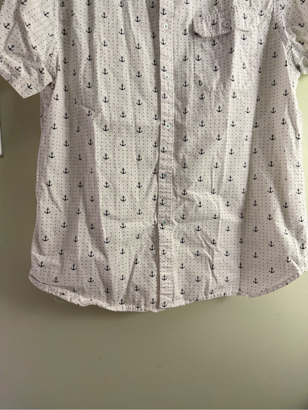 Denim & Flower Men’s Untucked Achor Print Short Sleeve Button Down L - Picture 2 of 5